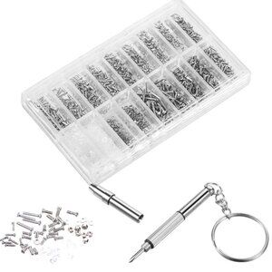 1000Tiny Screws Nut Screwdriver Watch Eyeglass Glasses Repair Tool Set Kit Phone